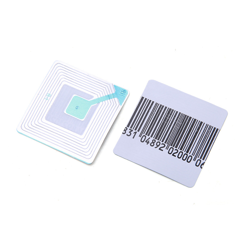 square 4x4cm RF supermarket snack anti-theft label alarm sticker